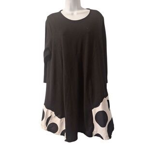 Urban by Alembika trapeze top tunic dress Black and white size 5= 14/16